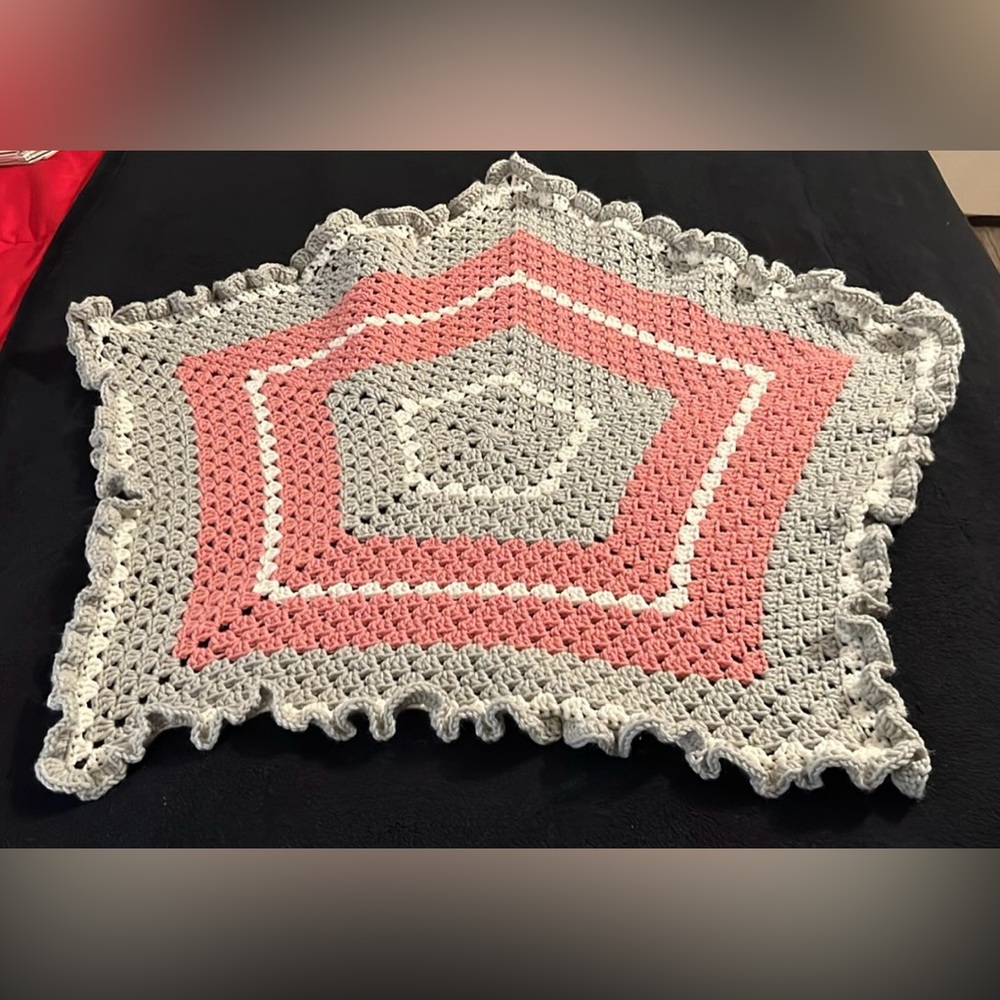 Crocheted Pentagon Blanket/Swaddle ⭐️